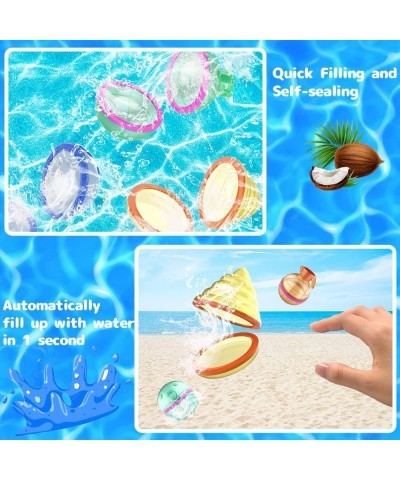 6PCS Reusable Water Balloons Quick Fill Self Sealing Refillable Silicone Water Balls for Kids Water Bomb Splash Balls for Poo...