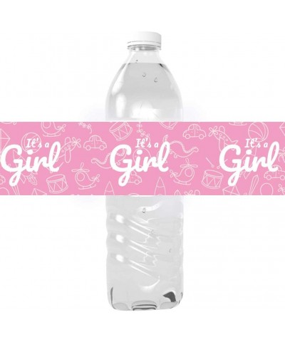 It's A Girl Baby Shower Water Bottle Labels - Shiny Foil - 24 Stickers $15.66 Kids' Stickers