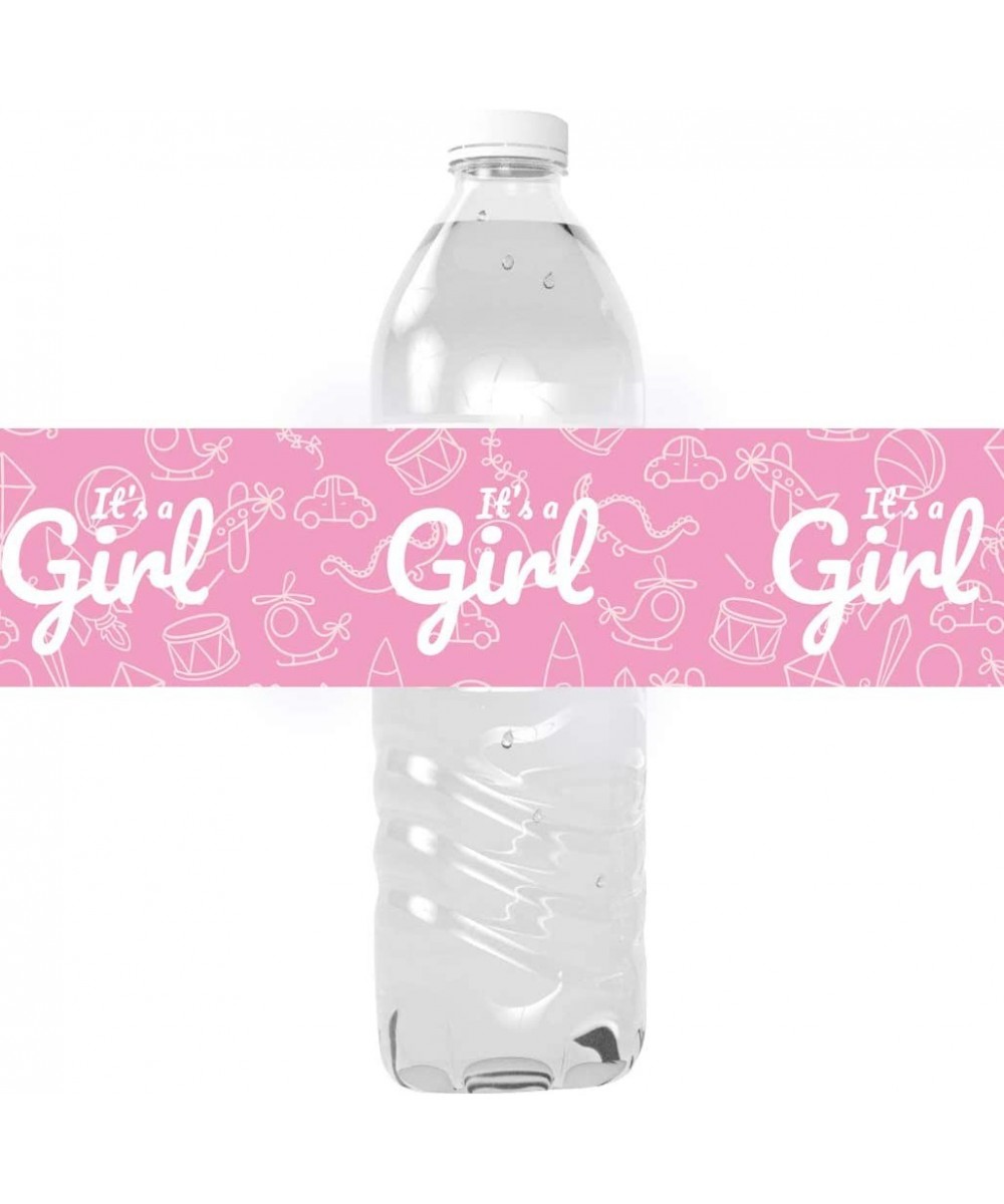 It's A Girl Baby Shower Water Bottle Labels - Shiny Foil - 24 Stickers $15.66 Kids' Stickers