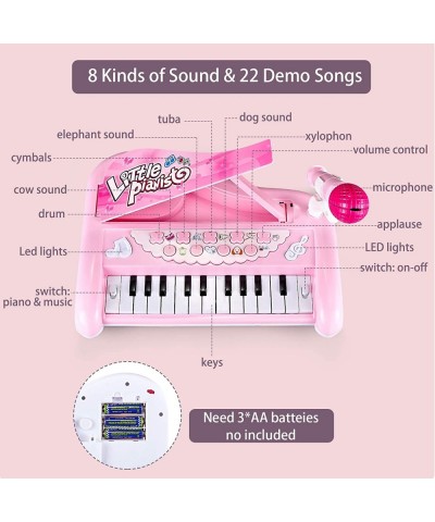 First Birthday Toddler Piano Toys for 1 Year Old Girls Baby Musical Keyboard 22 Keys Kids Age 1 2 3 Play Instrument with Micr...