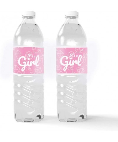 It's A Girl Baby Shower Water Bottle Labels - Shiny Foil - 24 Stickers $15.66 Kids' Stickers