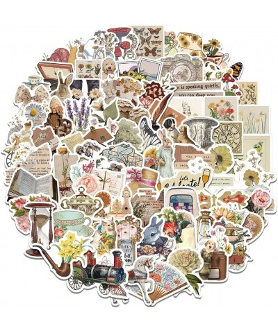 100pcs Vintage Stickers Aesthetic for Laptop Cottagecore Decor Waterproof Vinyl Sticker for Water Bottle Scrapbook Phone Case...