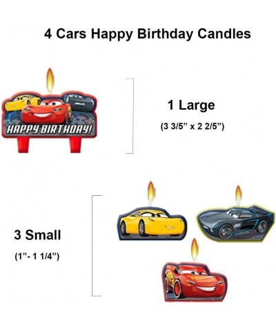 Disney Cars 3 Birthday Party Supplies Pack For 8 With Cars Plates Napkins Tablecover Birthday Candles Stickers Party Hats and...