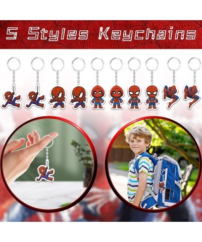 Spiderman Party Favors 84 Pcs Spiderman Birthday Party Supplies Include 12 Bracelets 10 Keychains 12 Brooches 50 Stickers for...