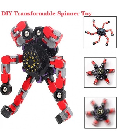 4PCS Fidget Spinners Transformable Fingertip Spinners Toys DIY Deformation Robot Deformed Mechanical Spiral Fingers Suitable ...