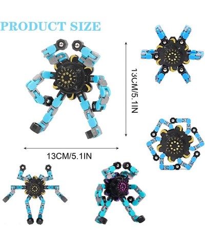 4PCS Fidget Spinners Transformable Fingertip Spinners Toys DIY Deformation Robot Deformed Mechanical Spiral Fingers Suitable ...