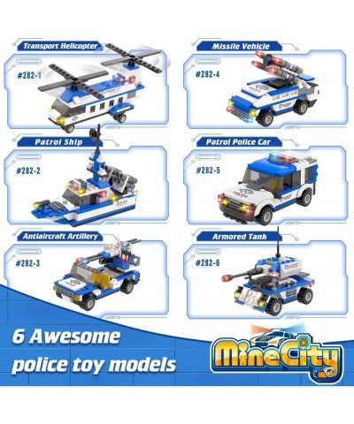 1169 Pieces City Police Station Building Kit 6 in 1 Military Battleship Building Toy with Cop Car Patrol Boat Helicopter Best...