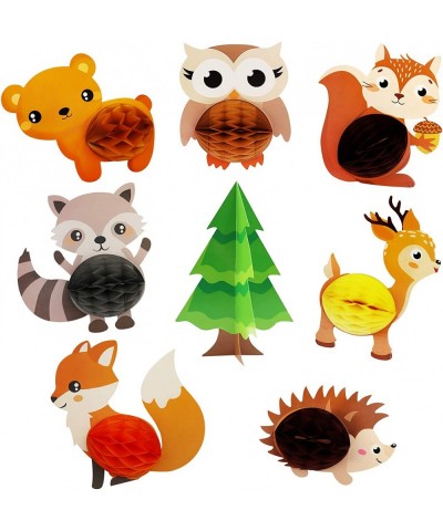 Woodland Animals Honeycomb Centerpieces Jungle cutouts 3d Table Decorations For Woodland Forest Camping Animal Theme Party Cr...