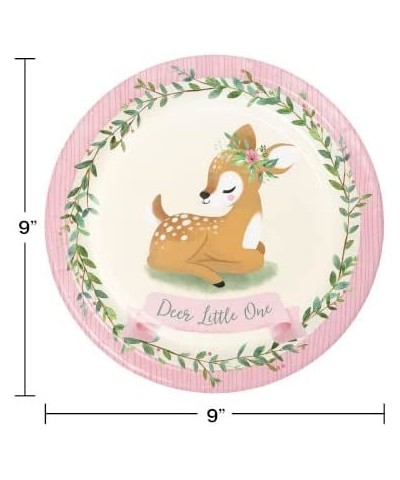 Pink Woodland Animal Party Supplies for 8 People | Paper Plates and Napkins For A Pink Baby Shower or 1st Birthday Party | Li...