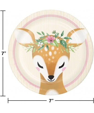 Pink Woodland Animal Party Supplies for 8 People | Paper Plates and Napkins For A Pink Baby Shower or 1st Birthday Party | Li...