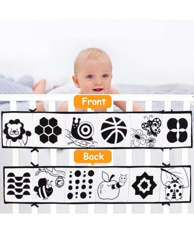 My Frist Black and White High Contrast Soft Book for Baby Infant Tummy Time Cloth Book Crib Toys Folding Educational Activity...