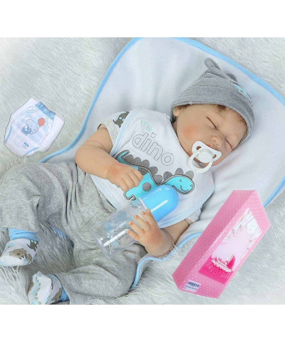 Realistic Reborn Baby Dolls Boy Soft Vinyl Silicone Sleeping Baby Doll 22 Inches Weighted Baby Reborn Dolls Handmade Real Bab...