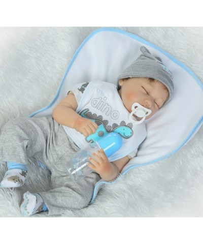 Realistic Reborn Baby Dolls Boy Soft Vinyl Silicone Sleeping Baby Doll 22 Inches Weighted Baby Reborn Dolls Handmade Real Bab...