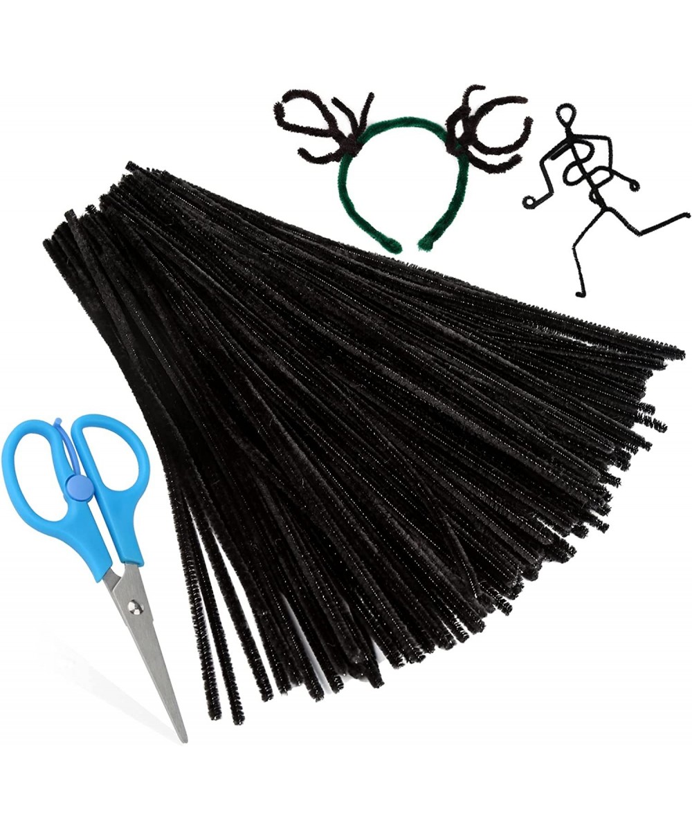 100 PCS Pipe Cleaners Black Chenille Stems Creative Craft Pipe Cleaners for Christmas Crafts Decorations Boutiques Sewing Wed...