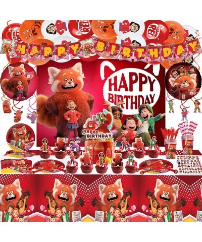 199Pcs Party Supplies Red Party Decorations Red Party Favors Decorations Gift Set Cartoon Movie Decoration with Backdrop Clot...