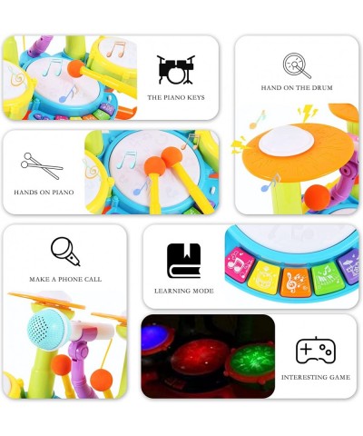 Baby Drum Set for Toddlers Musical Instruments Toddlers Drum Learning Toys with 2 Drum Sticks Beats Flash Light and Microphon...