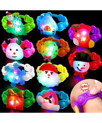 10Pcs Christmas Party Favors for Kids Led Pop It Bracelet Christmas Toys Glow in The Dark Party Supplies for Christmas Gifts ...