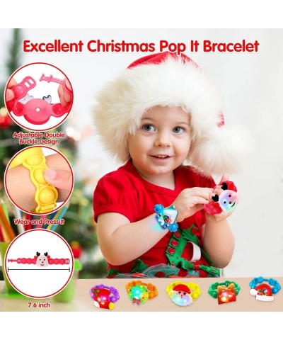 10Pcs Christmas Party Favors for Kids Led Pop It Bracelet Christmas Toys Glow in The Dark Party Supplies for Christmas Gifts ...