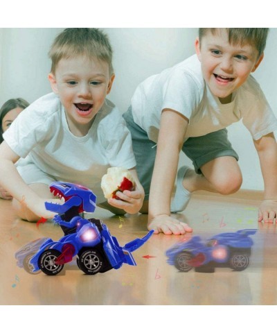 2 in 1 Transforming Dinosaur LED Car with Light and Music T Rex Transformer Toys for 3 4 5 Year Old Boys Christmas Birthday G...