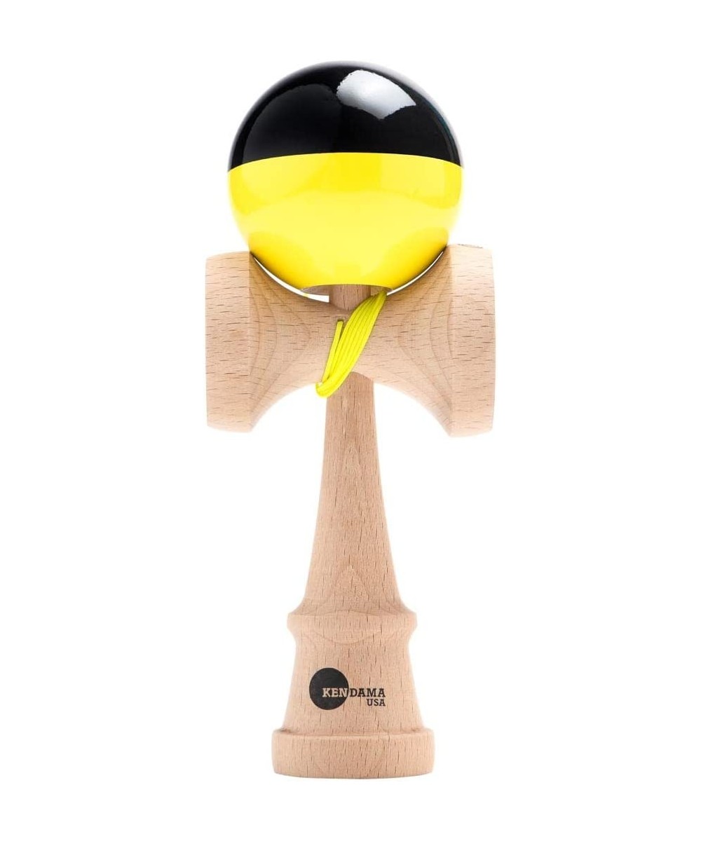 Kaizen Half Split Kendamas Sticky Paint Black & Yellow $42.67 Yo-Yos