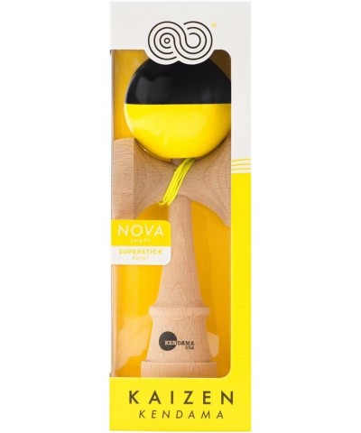 Kaizen Half Split Kendamas Sticky Paint Black & Yellow $42.67 Yo-Yos