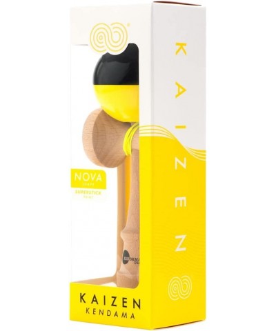 Kaizen Half Split Kendamas Sticky Paint Black & Yellow $42.67 Yo-Yos