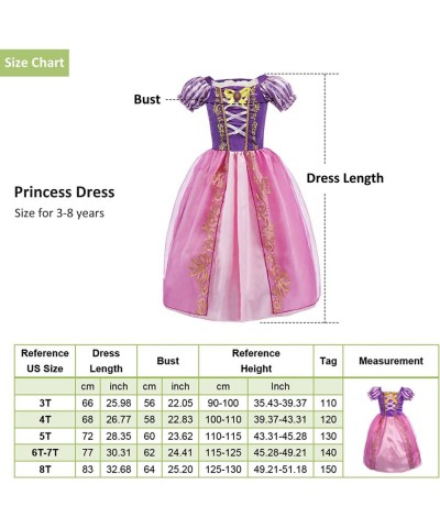 TPMG Princess Rapunzel Dress Tiara for Girls 3T-8Y Kids Halloween Costume Tangled Dress Up Clothes Pretend Play Birthday $33....