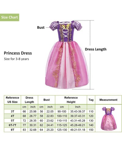 TPMG Princess Rapunzel Dress Tiara for Girls 3T-8Y Kids Halloween Costume Tangled Dress Up Clothes Pretend Play Birthday $33....