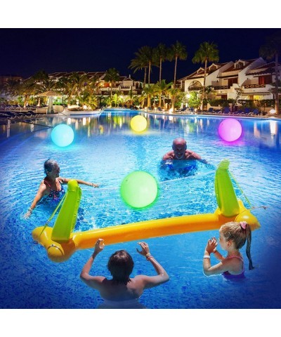 Pool Toys - 4 Pack Light Up Beach Balls for Kids w/ 8 Light Modes Pool Beach Games Balls for Outdoor or Indoor Activities Glo...