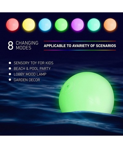 Pool Toys - 4 Pack Light Up Beach Balls for Kids w/ 8 Light Modes Pool Beach Games Balls for Outdoor or Indoor Activities Glo...