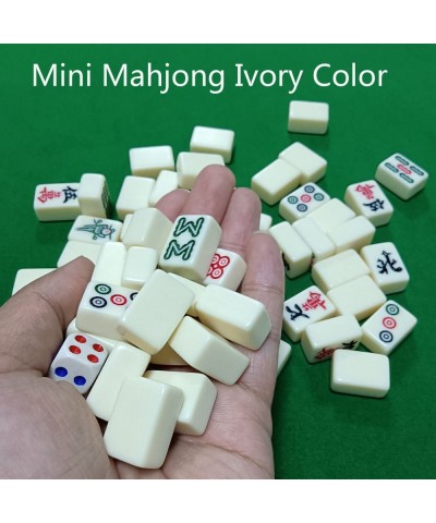 Travel Mahjong Set Portable 144 Sheets Ivory Mahjong Travel Family Leisure (Size 0.8*0.6*0.4 Inch) $49.60 Domino & Tile Games