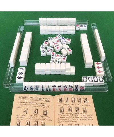 Travel Mahjong Set Portable 144 Sheets Ivory Mahjong Travel Family Leisure (Size 0.8*0.6*0.4 Inch) $49.60 Domino & Tile Games