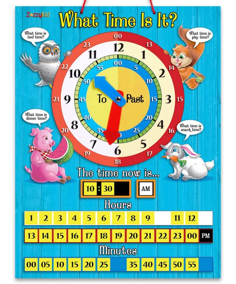 Tell Time Teaching Clock for Kids: 12.6 x 16.5 inches Board with Magnetic Game Numbers $27.34 Early Development & Activity Toys