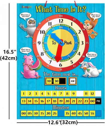 Tell Time Teaching Clock for Kids: 12.6 x 16.5 inches Board with Magnetic Game Numbers $27.34 Early Development & Activity Toys