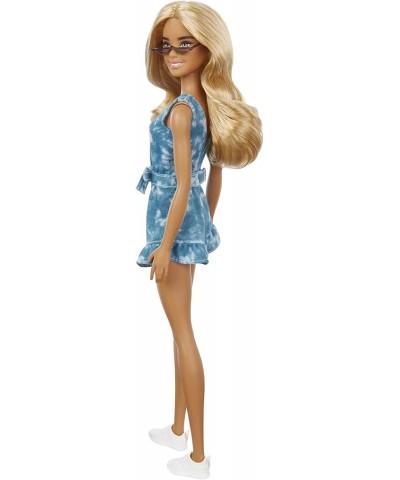 Fashionistas Doll 173 with Long Blonde Hair & Tie-dye Shorts Romper Sneakers & Cat Eye Sunglasses Toy for Kids 3 to 8 Years O...