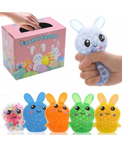 5 Pack Easter Bunny Stress Balls Toy for Kids Adults Squeeze Ball Filled with Water Beads Stress Relief Fidget Toys Easter Pa...