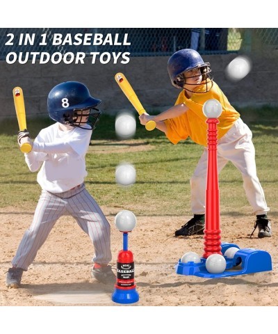 T Ball Set Toys For Kids 3-5 5-8 Kids Baseball Tee For Boys Toddlers Includes 6 Balls Auto Ball Launcher Outdoor Outside Spor...