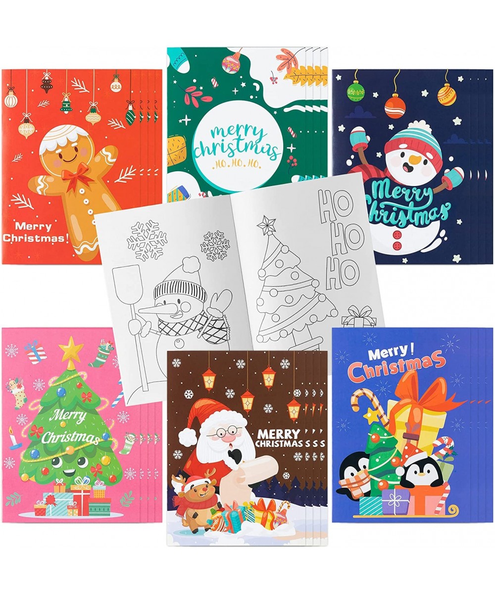 24Pcs Christmas Coloring Books Including Santa Claus Elk Ginger Man Mistletoe Elf Sleigh Merry Christmas Birthday Party Favor...