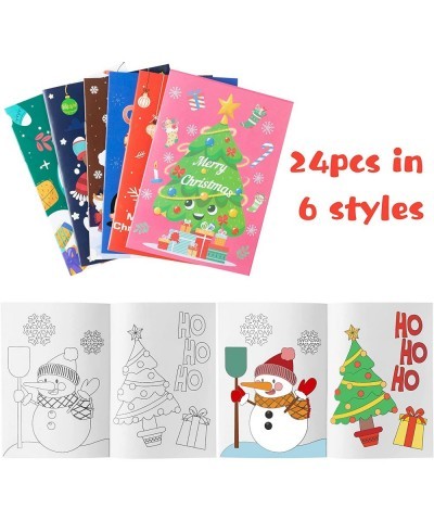 24Pcs Christmas Coloring Books Including Santa Claus Elk Ginger Man Mistletoe Elf Sleigh Merry Christmas Birthday Party Favor...