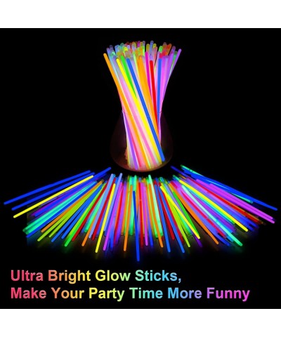 Glow Sticks Bulk Party Supplies | 8 Inch Glowsticks with Connectors | Glow in the Dark Light Up Sticks Party Favors Decoratio...