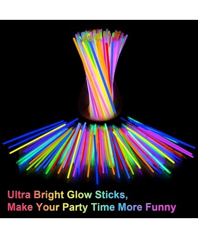 Glow Sticks Bulk Party Supplies | 8 Inch Glowsticks with Connectors | Glow in the Dark Light Up Sticks Party Favors Decoratio...