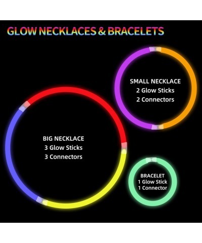 Glow Sticks Bulk Party Supplies | 8 Inch Glowsticks with Connectors | Glow in the Dark Light Up Sticks Party Favors Decoratio...