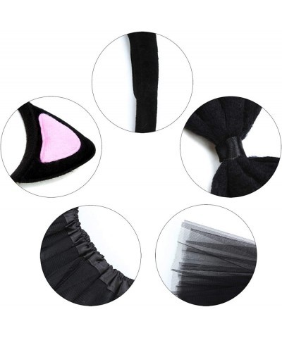 4 Pieces Cat Ear Headband Tutu Skirt Bowtie Tail Cat Cosplay Set for Halloween Festival Cosplay Daily Wear Accessory $29.21 K...