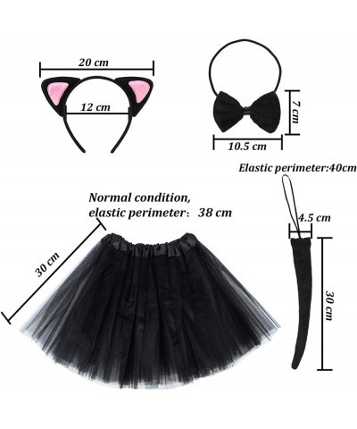 4 Pieces Cat Ear Headband Tutu Skirt Bowtie Tail Cat Cosplay Set for Halloween Festival Cosplay Daily Wear Accessory $29.21 K...