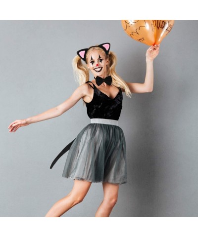 4 Pieces Cat Ear Headband Tutu Skirt Bowtie Tail Cat Cosplay Set for Halloween Festival Cosplay Daily Wear Accessory $29.21 K...