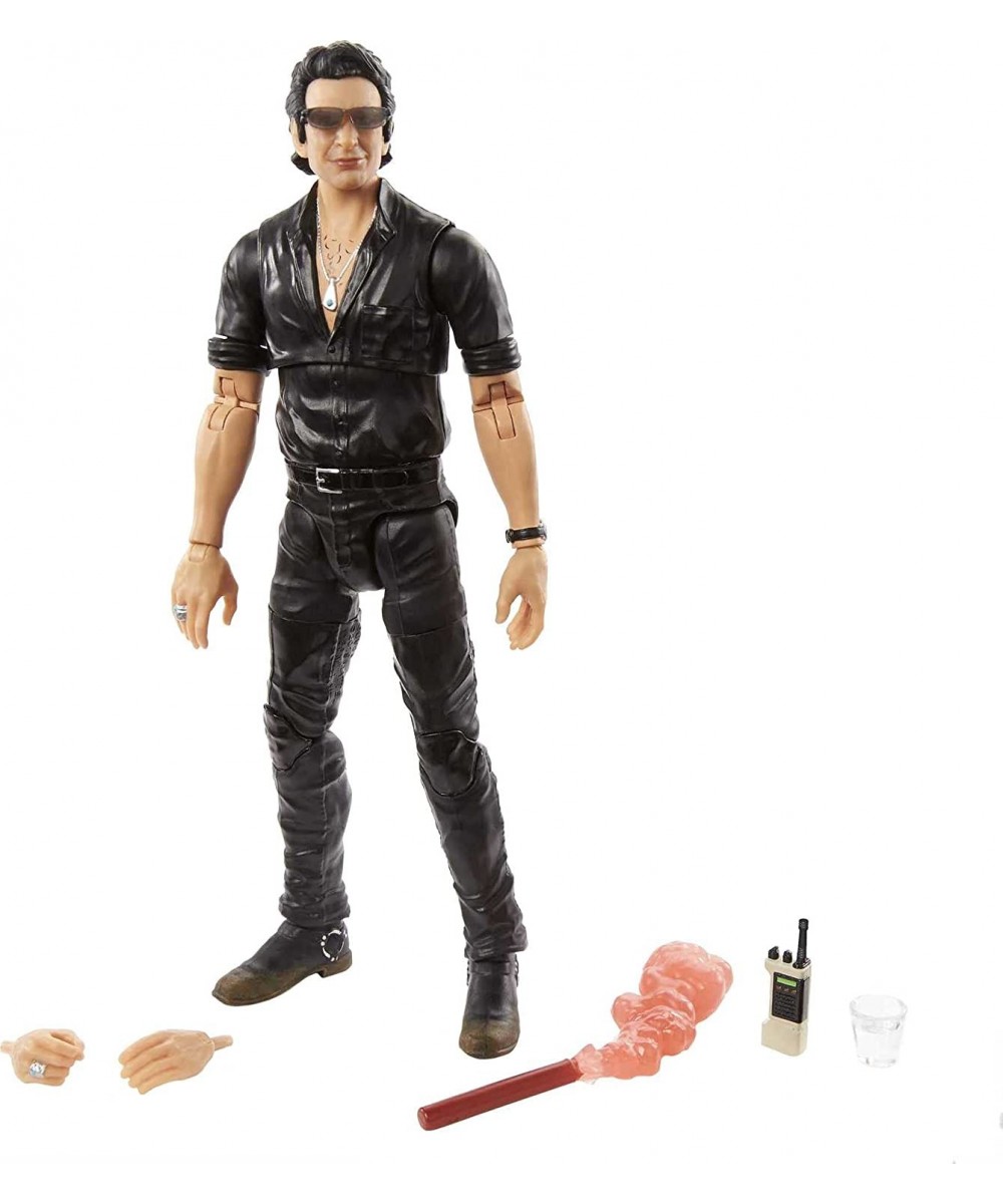 Jurassic World Amber Collection Dr. Ian Malcolm 6-in Action Figure Swappable Hands Movie-Inspired Radio Flare & Water Cup Acc...