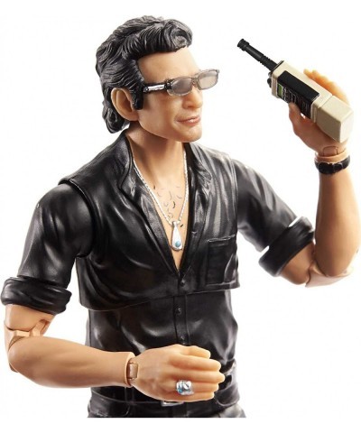 Jurassic World Amber Collection Dr. Ian Malcolm 6-in Action Figure Swappable Hands Movie-Inspired Radio Flare & Water Cup Acc...