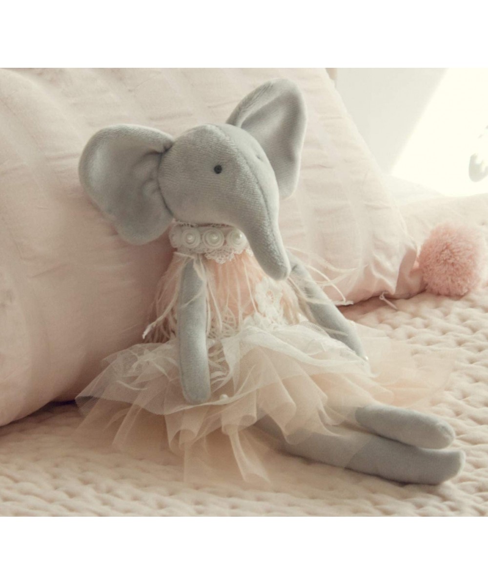 Daisy The Elephant Premium Quality Floppy Elephant Plush Doll Gift with Delicate Pink & Lace Tutu | Elegant Feather & Pearl D...