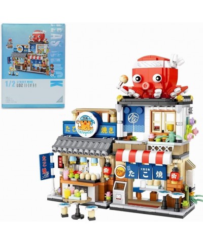 GP&Home 722Pcs Japanese Street View Takoyaki Shop Bricks Model Set MOC DIY Building Block Assembly Mini Particle Construction...