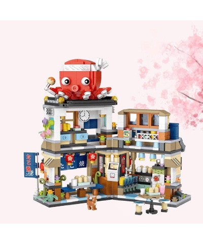 GP&Home 722Pcs Japanese Street View Takoyaki Shop Bricks Model Set MOC DIY Building Block Assembly Mini Particle Construction...